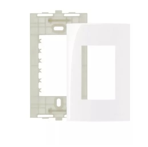 Placa 4x2 3 postos Sleek branco