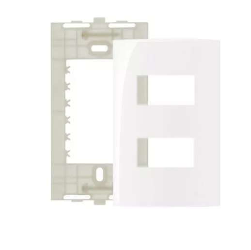 Placa 4x2 2 postos Sleek branco