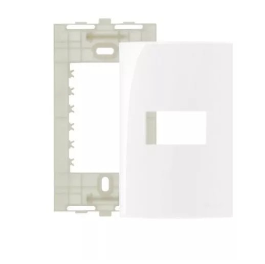 Placa 4x2 1 posto Sleek branco
