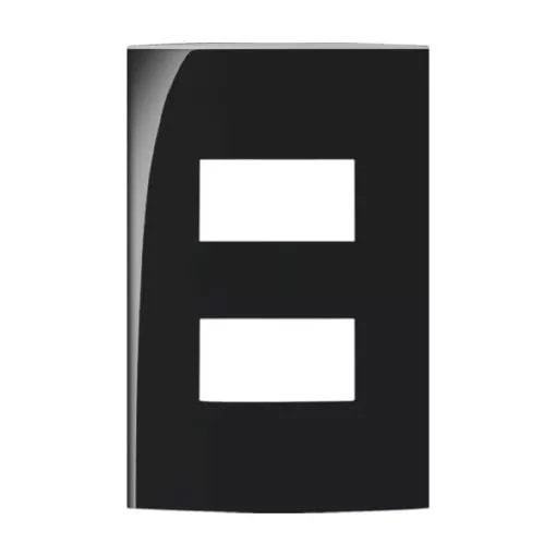 Placa 4x2 2 postos Sleek Ebony